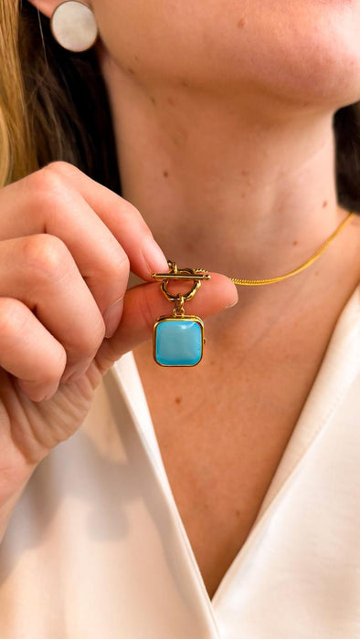 Collar Cuadrado Turquesa