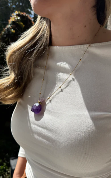 collar Cuarzo Morado